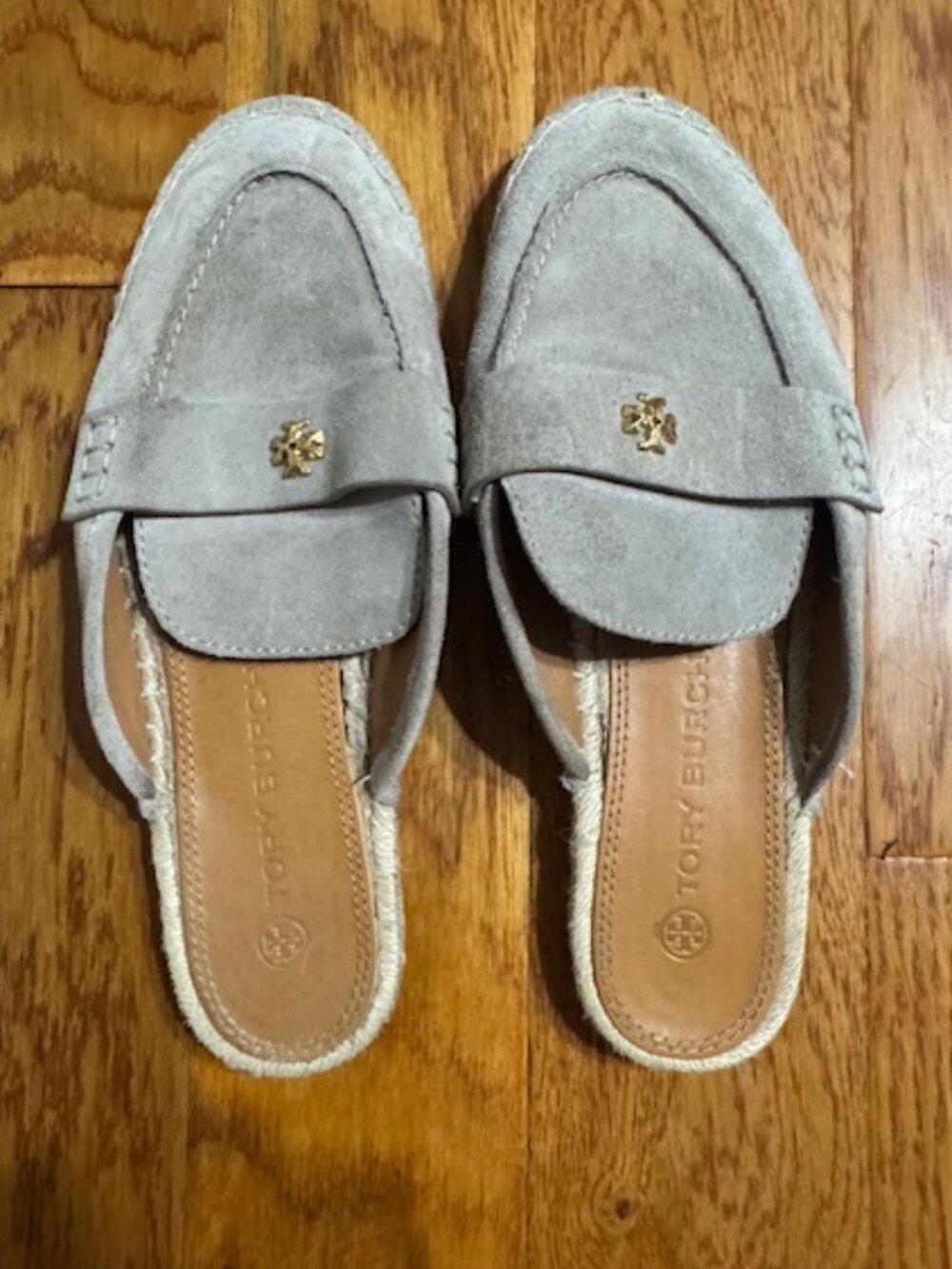TORY BURCH Women  Seaside CLASSIC TAUPE Suede Espadrille Mules